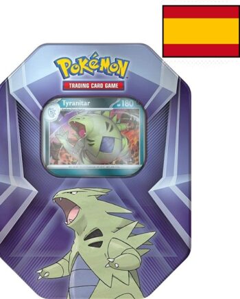 Pokemon Tin Kasse Spansk Spanish 2024: Tyranitar  Larvitar  Pupitar  Triple Whammy Collector   Tin Box    Boosters