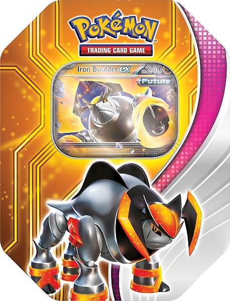 Pokemon Tin Kasse 2024 Wave Fall: Iron Boulder Ex Future Terrakion Paradox Destinies Collector Tin Box Boosters