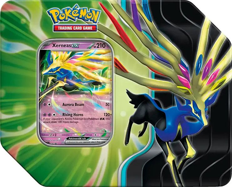 Pokemon Tin Kasse 2025 Wave Spring Usa Version : Xerneas Ex Azure Legends Collector Tin Box Boosters
