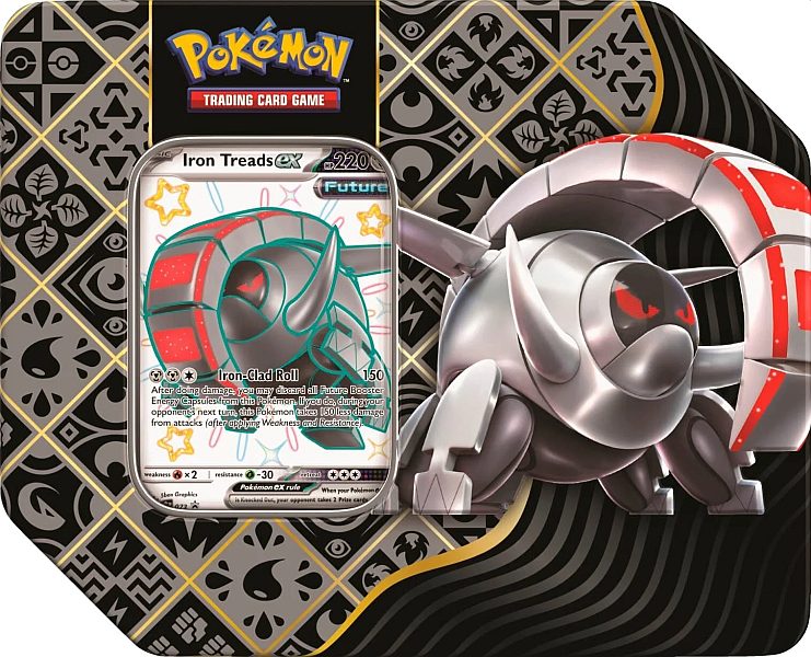Pokemon Tin Kasse 2024 Wave Winter Usa Version : Iron Treads Ex Scarlet Violet: Paldean Fates Collector Tin Box Boosters