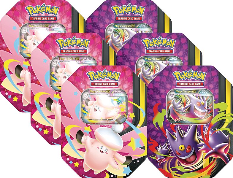 Pokemon Mega Moonlit Tins: Mega Clefable Mega Gengar