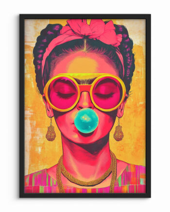 Portræt Plakat 108  Pop Art Med Attitude Og Tyggegummi