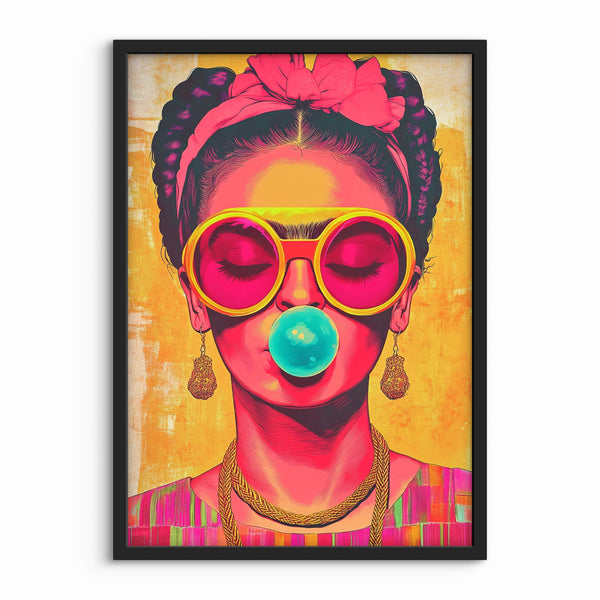 Portræt Plakat 108  Pop Art Med Attitude Og Tyggegummi