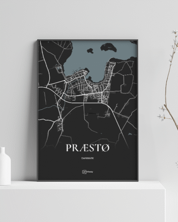 Præstø Plakaten Fuldt Kort Sort 70 100 Cm  B1