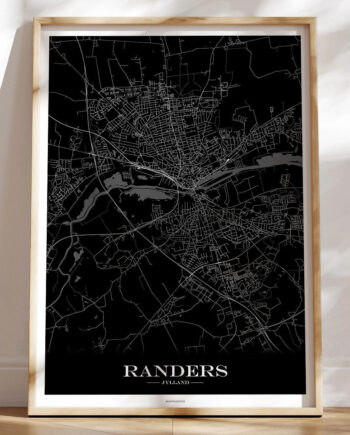 Randers Plakat Med Bykort   Sort