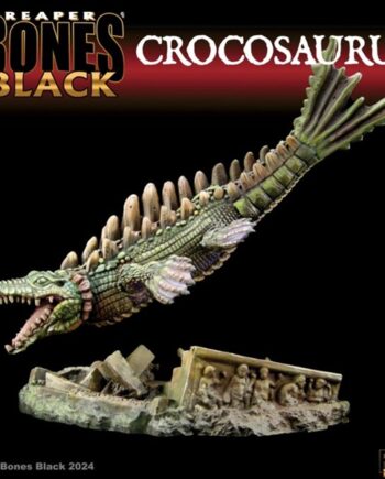 Reaper Bones Black: Crocosaurus  Crocodile-dragon  Plastic Miniature Deluxe Boxed Set