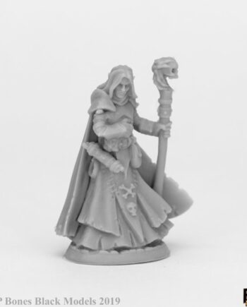 Reaper Bones Black: Dark Elf Wizard Plastic Miniature