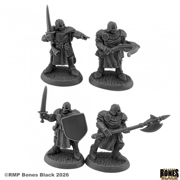 Reaper Bones Black: Town Guard Plastic Miniatures