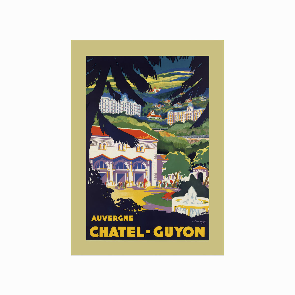 Retro Plakat  Auvergne  Châtel-guyon