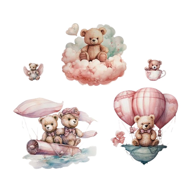 Rigtig Sød Wallsticker Med Bamser   Flere Nuttede Motiver