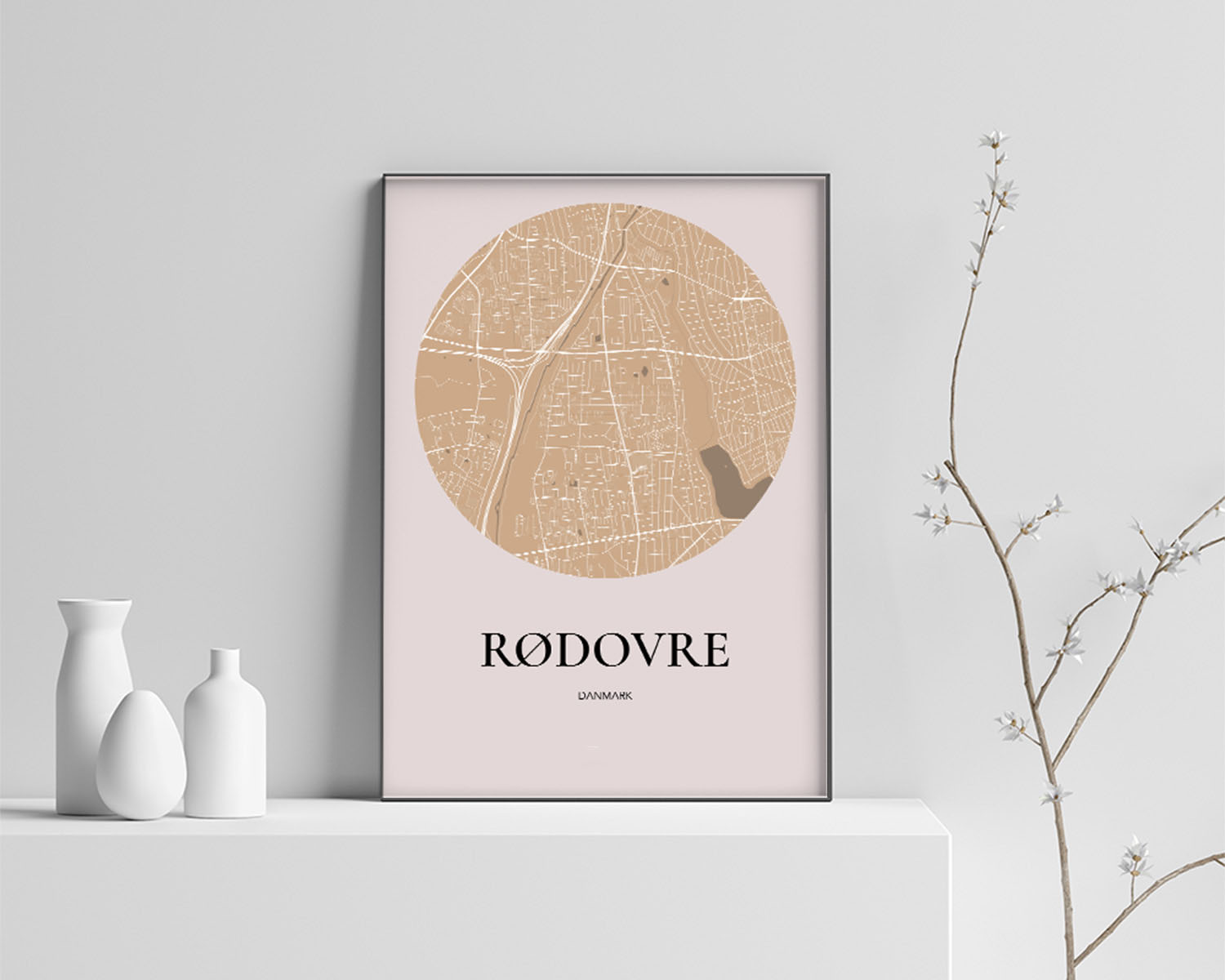 Rødovre Plakaten Rundt Kort Guld 70 100 Cm  B1