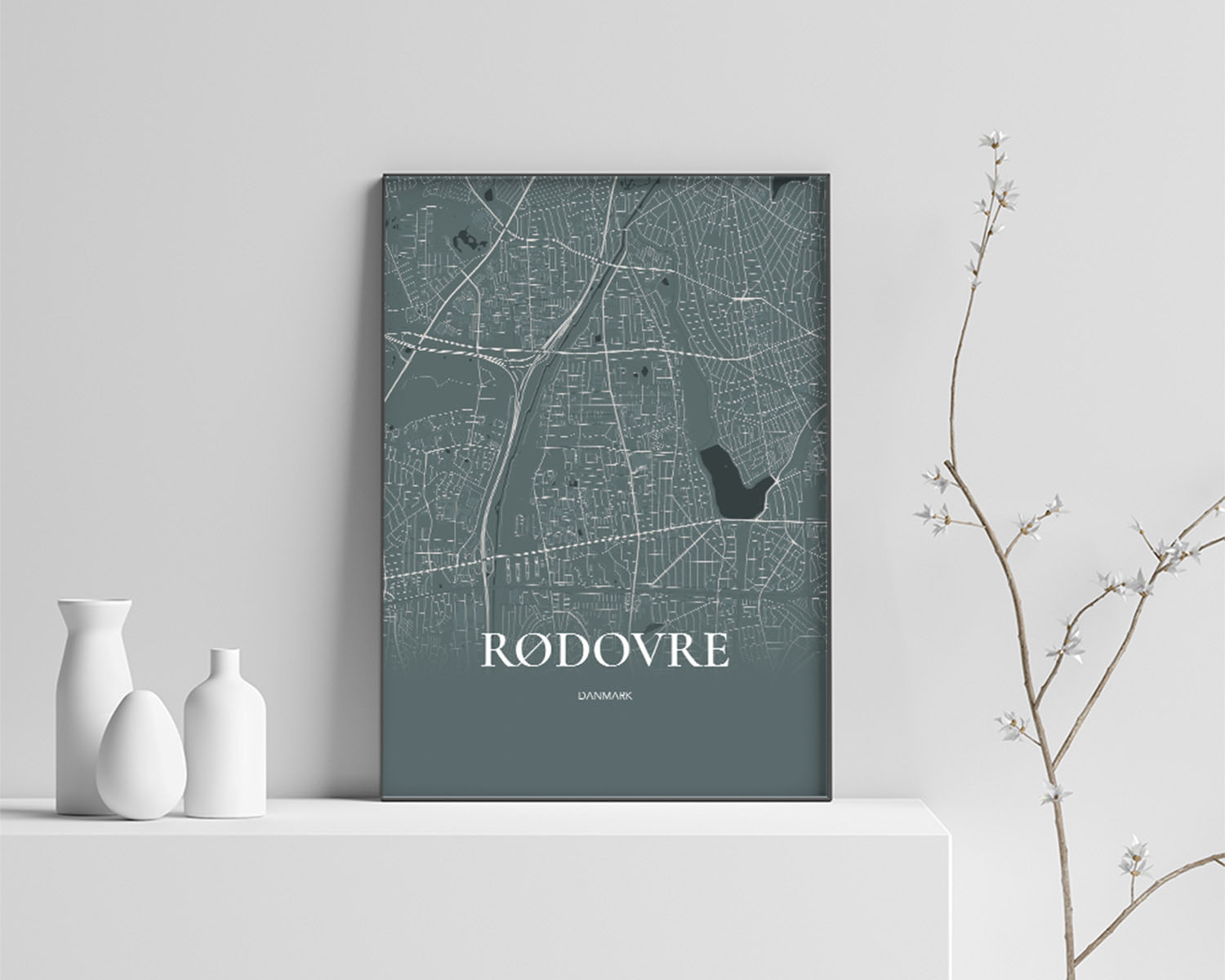 Rødovre Plakaten Fuldt Kort Skovgrøn 70 100 Cm  B1
