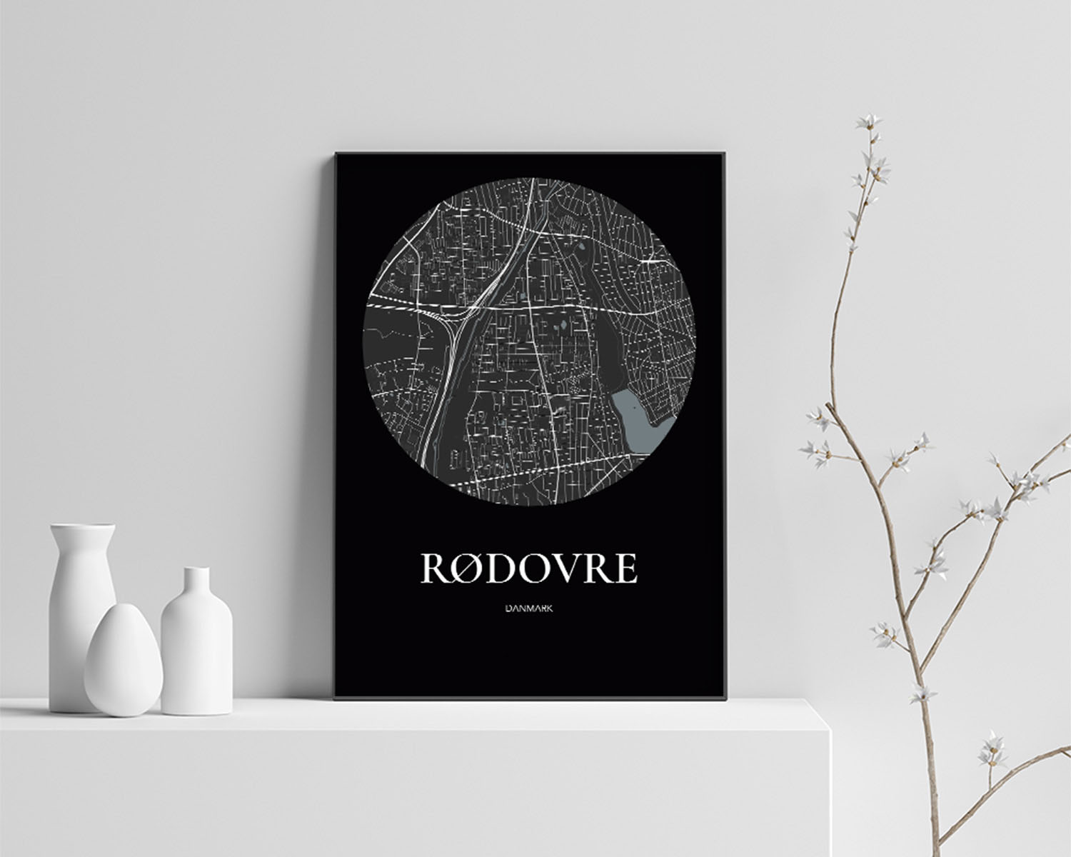 Rødovre Plakaten Rundt Kort Sort 70 100 Cm  B1