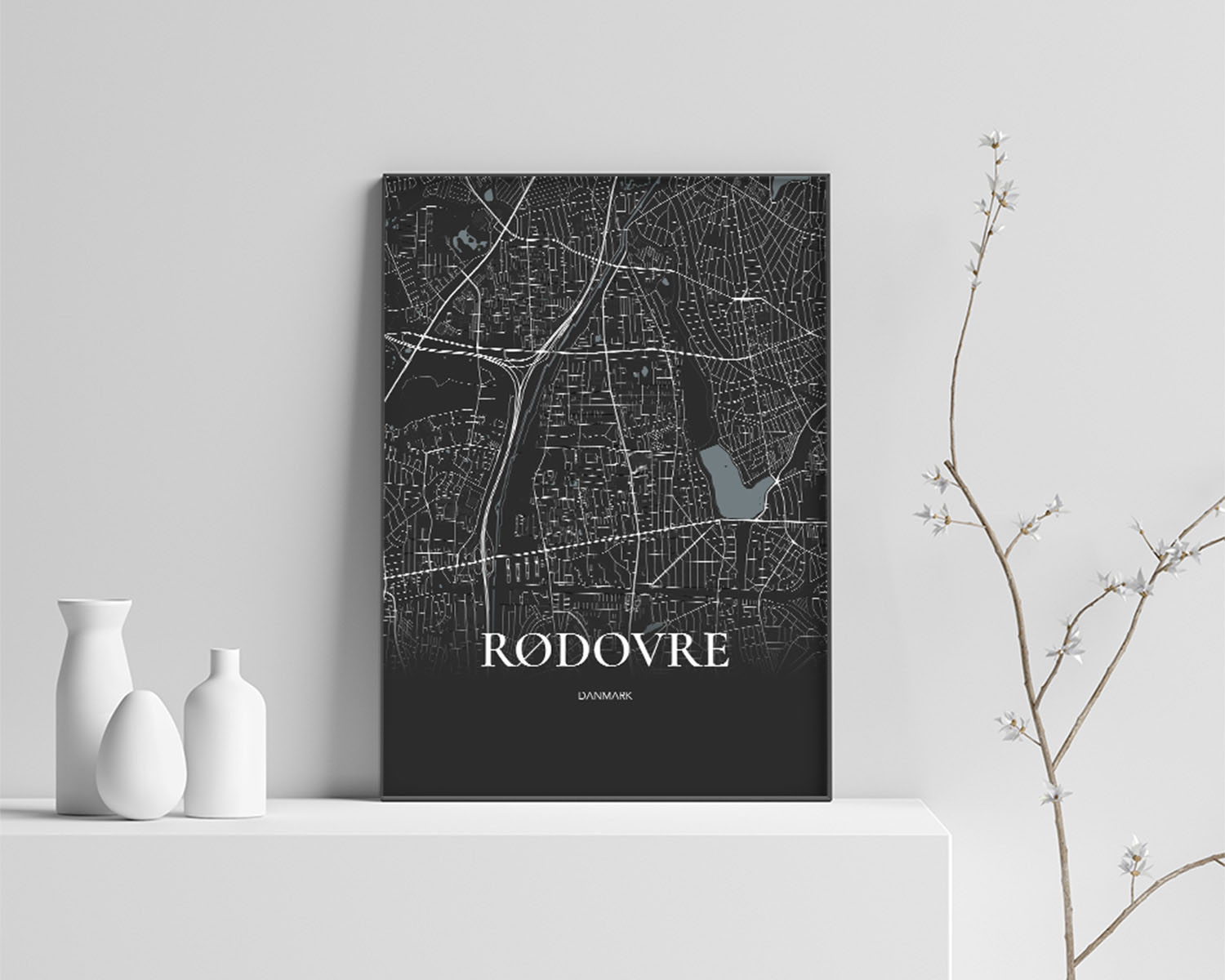 Rødovre Plakaten Fuldt Kort Sort 70 100 Cm  B1