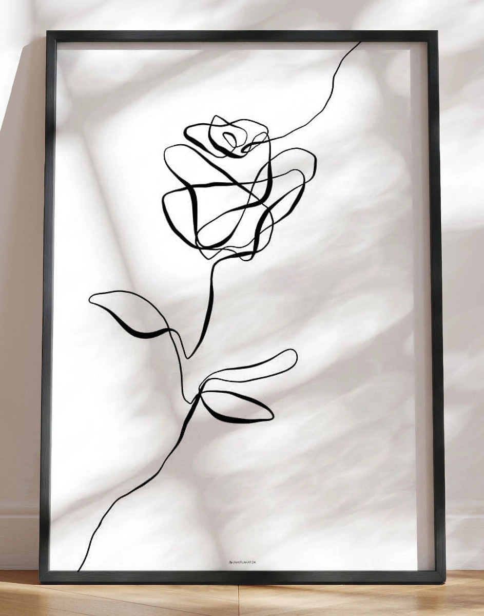 Rose Line Art Plakat