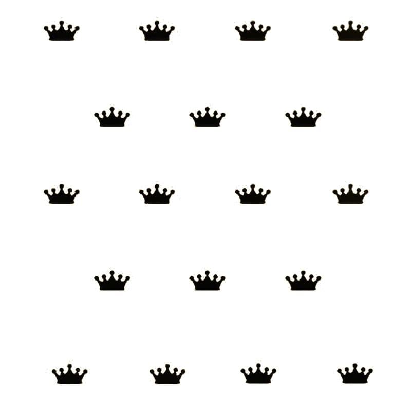 Royal Wallsticker Med Kongekroner   Prinsessekroner  18 Stk  Sort