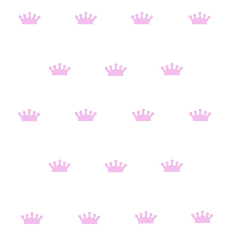 Royal Wallsticker Med Prinsessekroner   Kongekroner  18 Stk  Pink
