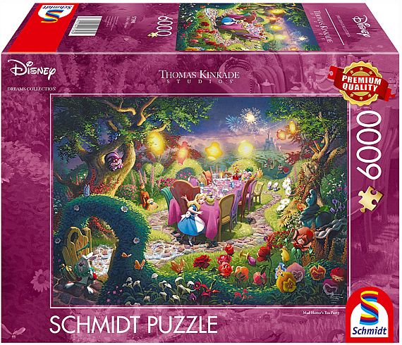 Schmidt Puzzle Puslespil Disney Thomas Kinkade: Mad Hatter 226 128 153 Tea Party 6000 Pieces