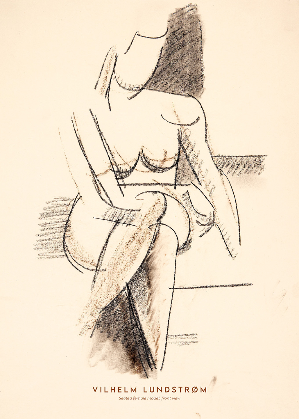 Seated Female Model Front View Af Plakatwerket