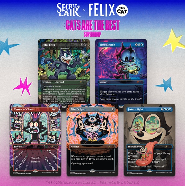Secret Lair Drop Series 2026 : Cats Are The Best Superdrop: Secret Lair Felix The Cat: Magic Bag Of Tricks Regular