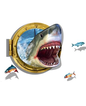 Sej Wallsticker Med En Skrækindjagende Haj  3d Effekt