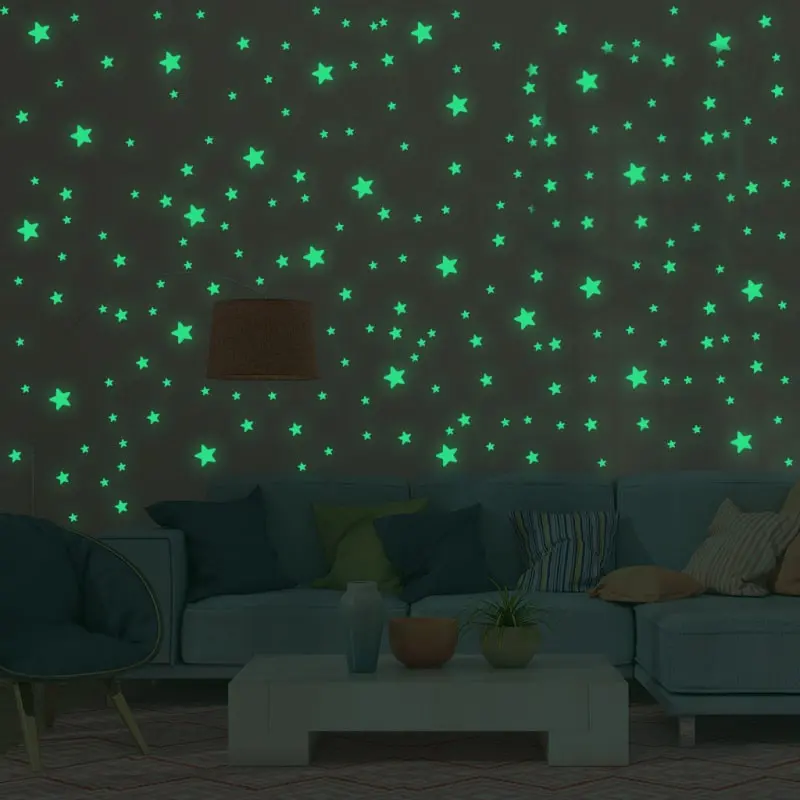 Selvlysende Wallsticker Med Stjerner  Stjerner Og Flere Stjerner  Hele 333 Stk