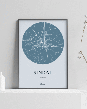 Sindal Plakaten Rundt Kort Havblå 70 100 Cm  B1