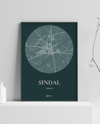 Sindal Plakaten Rundt Kort Skovgrøn 70 100 Cm  B1