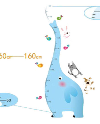 Sjov Og Flot Målebånds Wallsticker  Elefant  Fra 60-160cm
