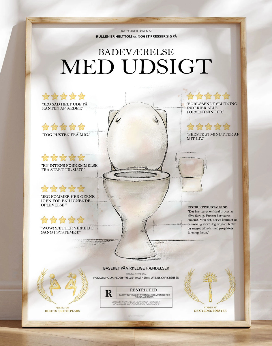 Sjov Plakat Til Badeværelset Filmplakat Med Masser Af Toilethumor