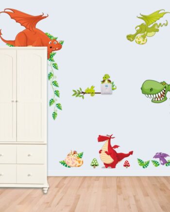 Sjov Wallsticker Med Dinosaurer Til Din Indretning  Søde Dinoer Overalt