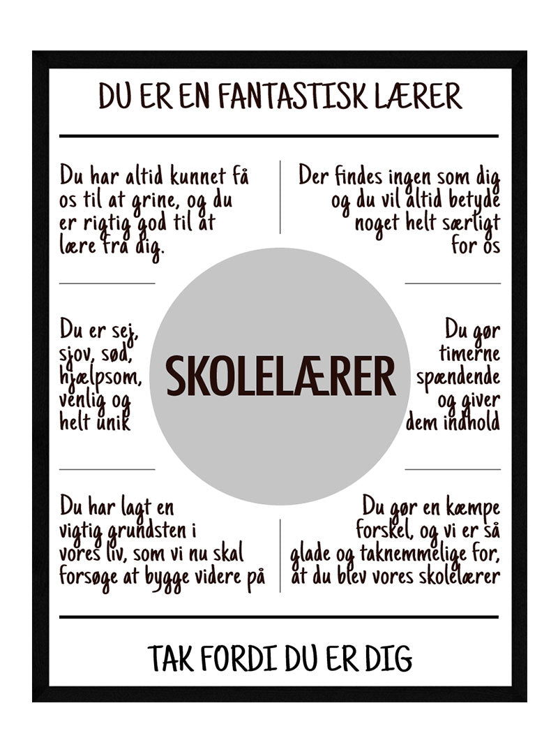 Skolelærer Plakat