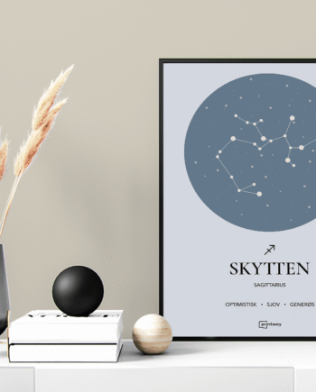 Skytten Stjernetegn Plakat Havblå 50 70 Cm  B2