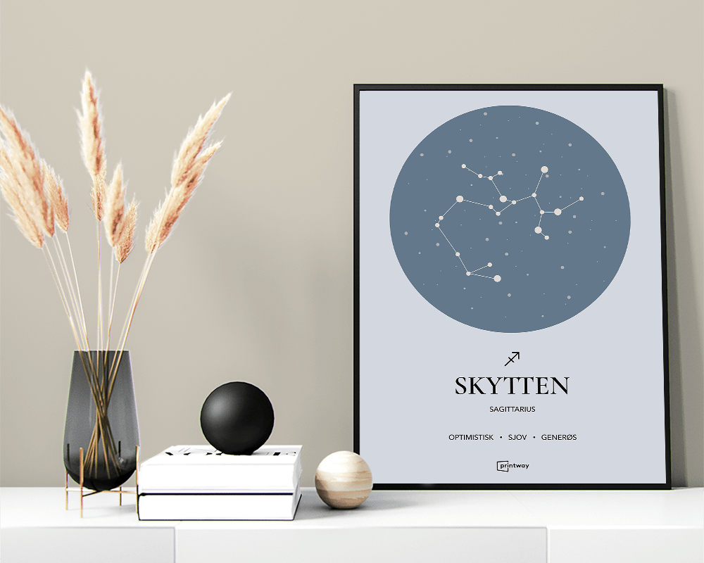 Skytten Stjernetegn Plakat Havblå 50 70 Cm  B2