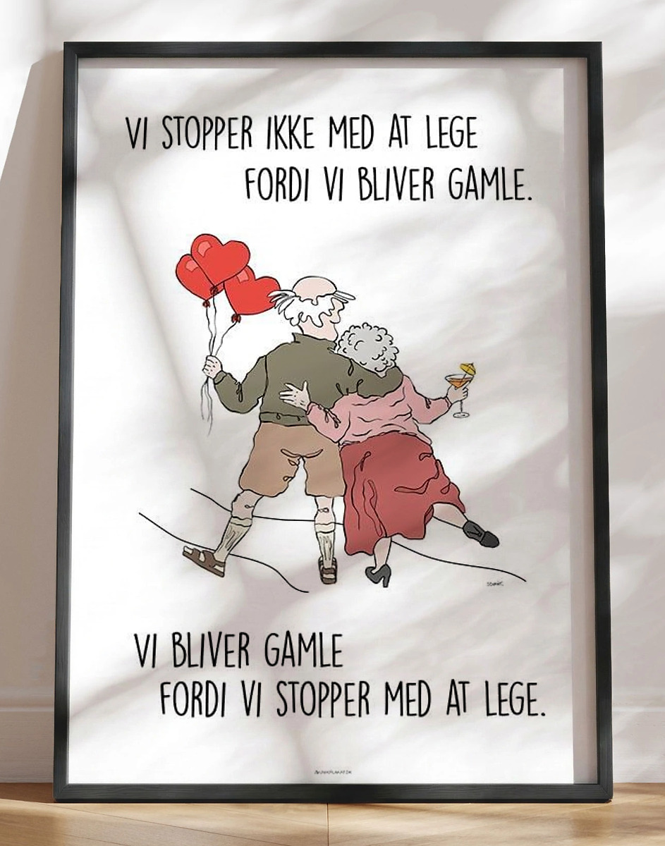 Sød Bedsteforældre Plakat Om At Huske At Lege