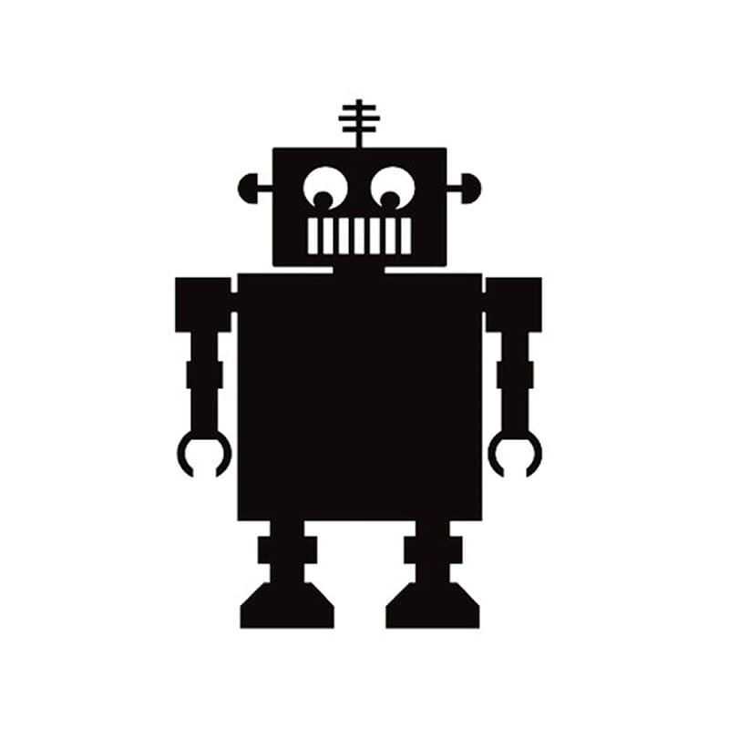 Sød Og Sjov Robot Tavle Wallsticker  Wallsticker Til Kridt  69x49cm
