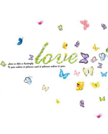 Sød Wallsticker Med Butterfly Love  Kærlighed Og Sommerfugle