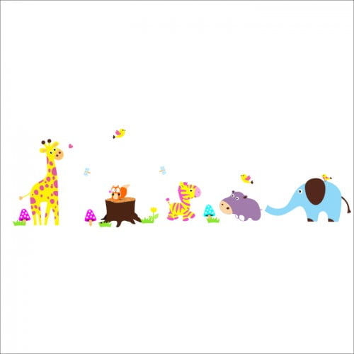 Søde Dyrebørn   Farver Wallsticker