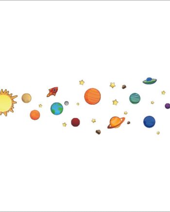 Solsystemet For Børn  Flot Wallsticker Med Alle Planeterne