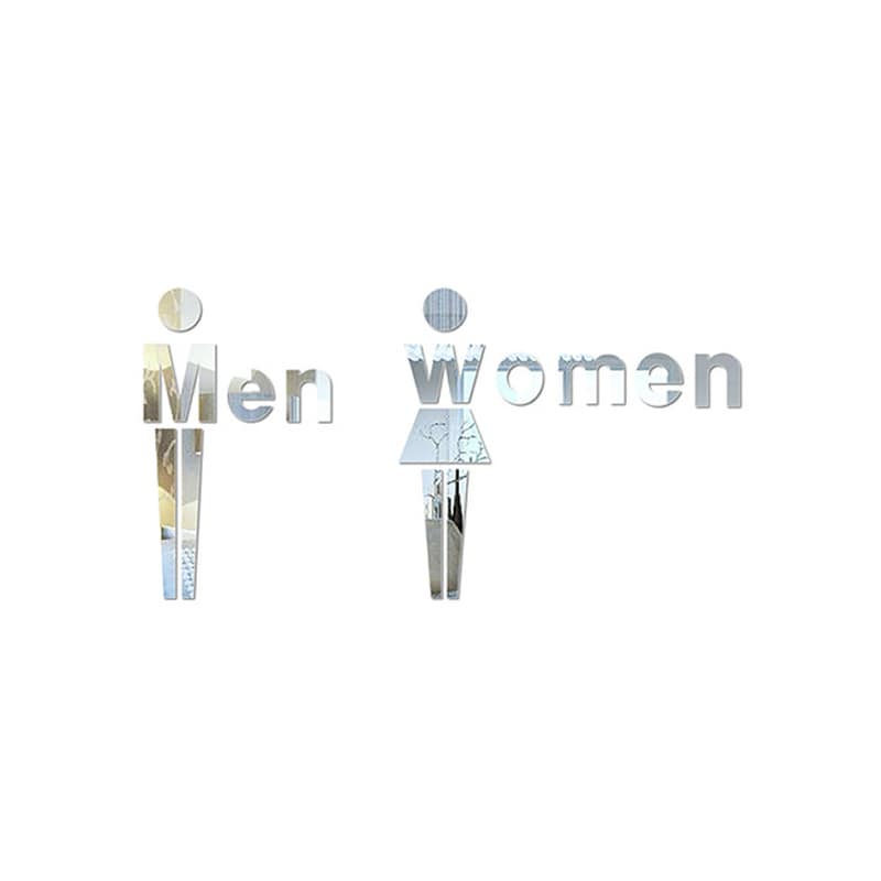 Spejl Toilet Skilt  Sjov Og Flot Toilet Spejl Wallsticker  Men   Women