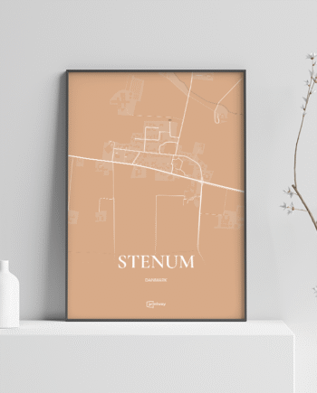 Stenum Plakaten Fuldt Kort Guld 70 100 Cm  B1