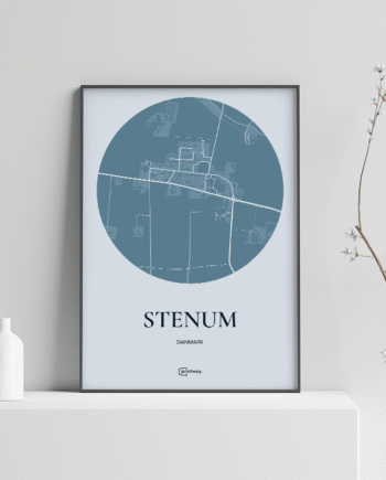 Stenum Plakaten Rundt Kort Havblå 70 100 Cm  B1