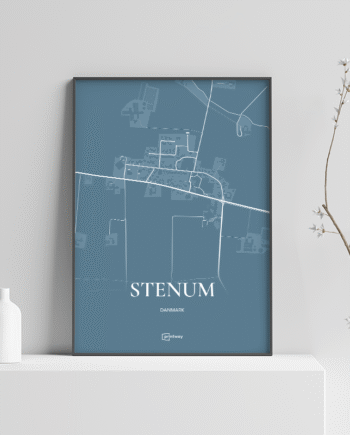 Stenum Plakaten Fuldt Kort Havblå 70 100 Cm  B1