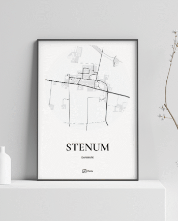 Stenum Plakaten Rundt Kort Hvid 70 100 Cm  B1