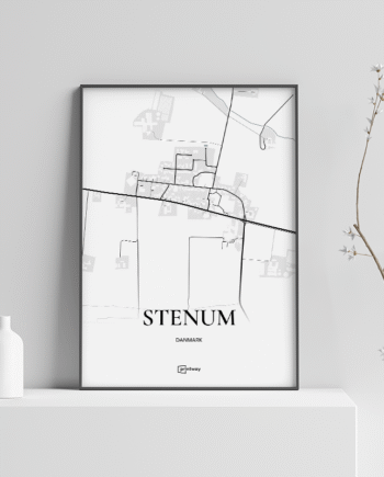 Stenum Plakaten Fuldt Kort Hvid 70 100 Cm  B1