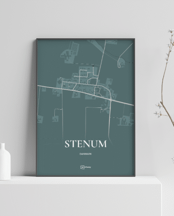 Stenum Plakaten Fuldt Kort Skovgrøn 70 100 Cm  B1