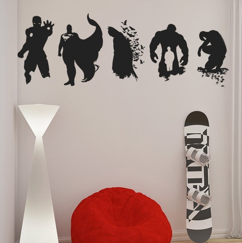 Stk Superhelte Silhuetter Wallsticker