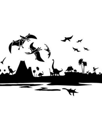 Stor Dinosaurus Wallsticker  Fascinerende Dino Verden  75x138cm