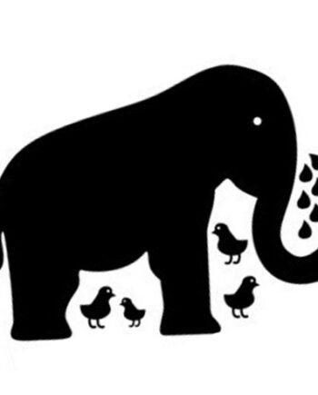 Stor Elefant Tavle  Wallsticker Til Kridt  90x60cm