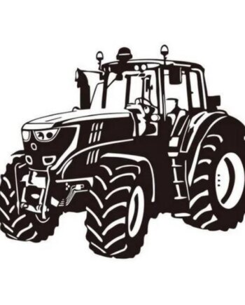 Stor Og Flot Traktor Wallsticker  Sort  37x56cm